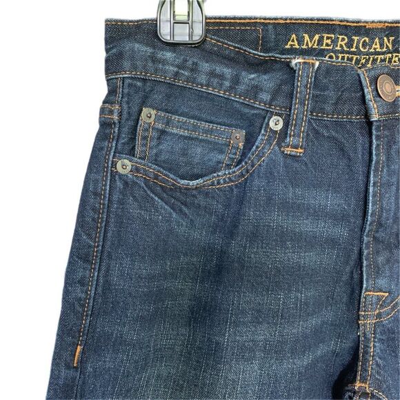 26X28 American Eagle Outfitter Original Straight Dark Wash Blue Jeans - Picture 3 of 16